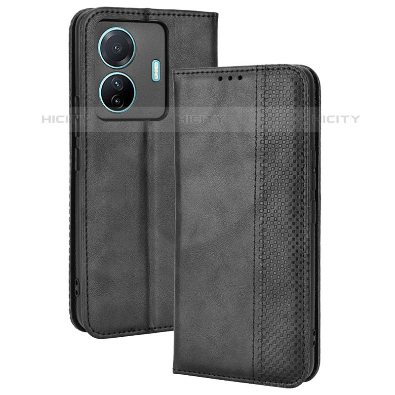 Coque Portefeuille Livre Cuir Etui Clapet BY4 pour Vivo iQOO Z6 Pro 5G Noir Plus