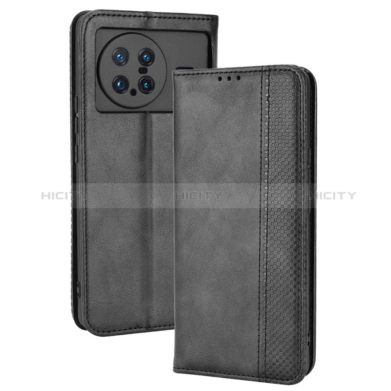 Coque Portefeuille Livre Cuir Etui Clapet BY4 pour Vivo X Note Noir Plus