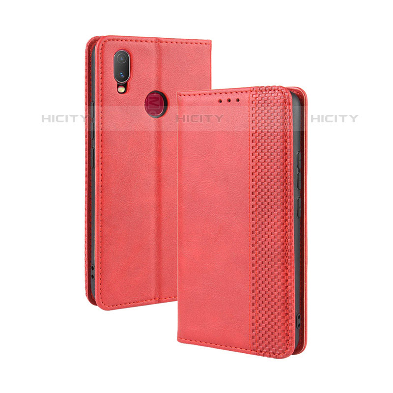 Coque Portefeuille Livre Cuir Etui Clapet BY4 pour Vivo Y11 Rouge Plus