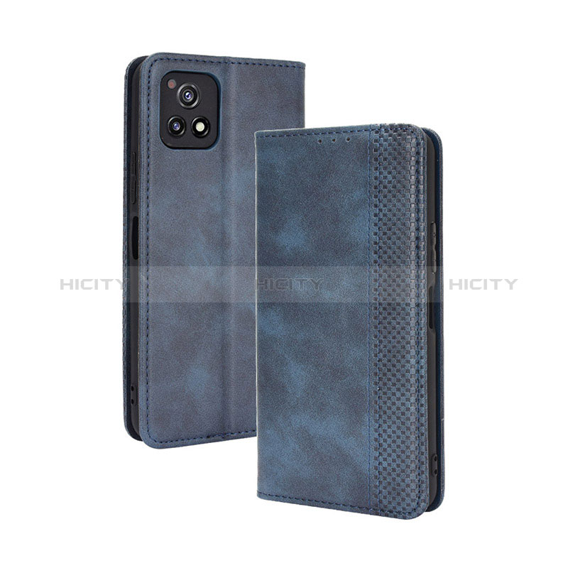 Coque Portefeuille Livre Cuir Etui Clapet BY4 pour Vivo Y31s 5G Bleu Plus