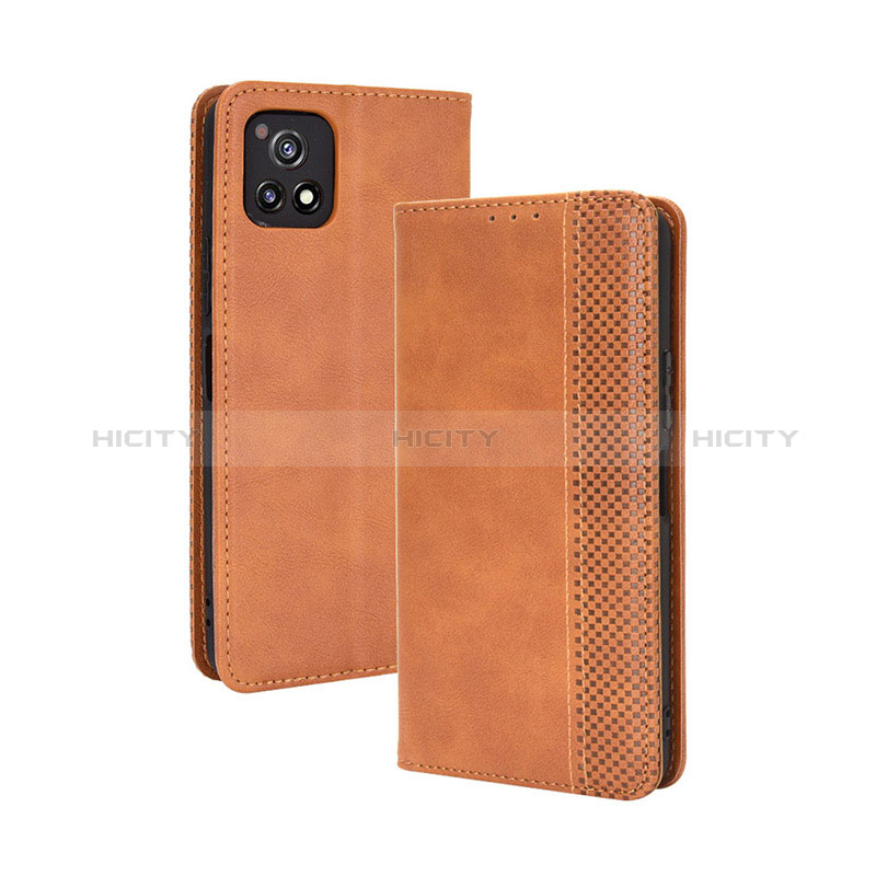 Coque Portefeuille Livre Cuir Etui Clapet BY4 pour Vivo Y31s 5G Marron Plus