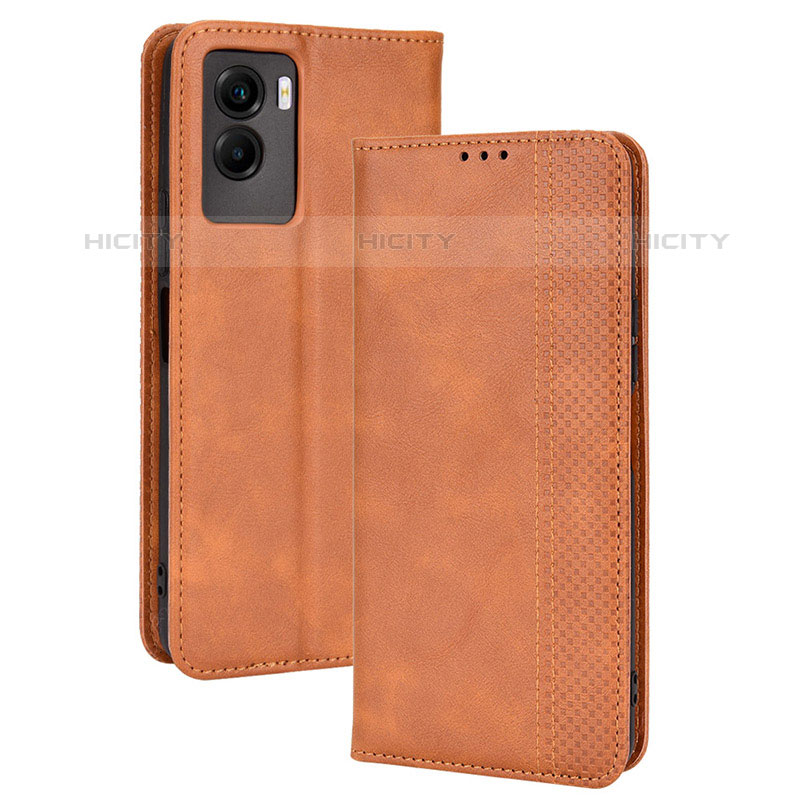 Coque Portefeuille Livre Cuir Etui Clapet BY4 pour Vivo Y55s (2021) Marron Plus