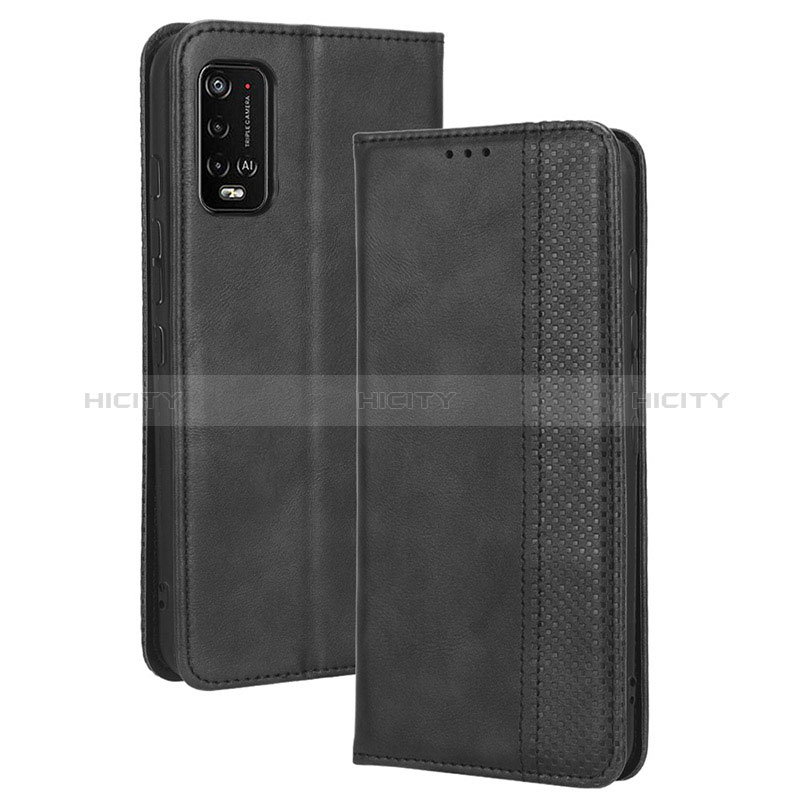 Coque Portefeuille Livre Cuir Etui Clapet BY4 pour Wiko Power U10 Noir Plus