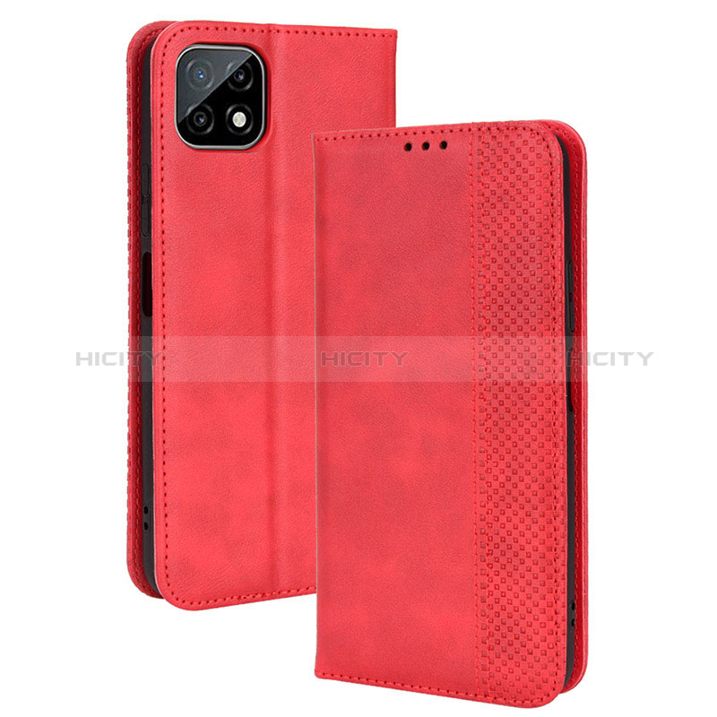 Coque Portefeuille Livre Cuir Etui Clapet BY4 pour Wiko T3 Rouge Plus