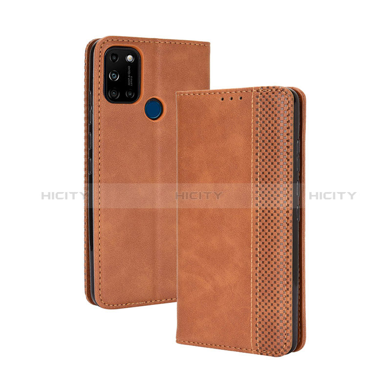 Coque Portefeuille Livre Cuir Etui Clapet BY4 pour Wiko View5 Marron Plus