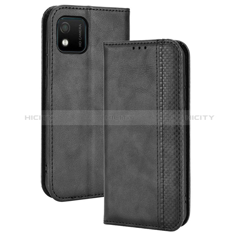 Coque Portefeuille Livre Cuir Etui Clapet BY4 pour Wiko Y52 Noir Plus