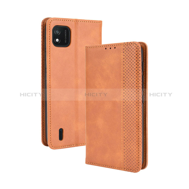 Coque Portefeuille Livre Cuir Etui Clapet BY4 pour Wiko Y62 Marron Plus