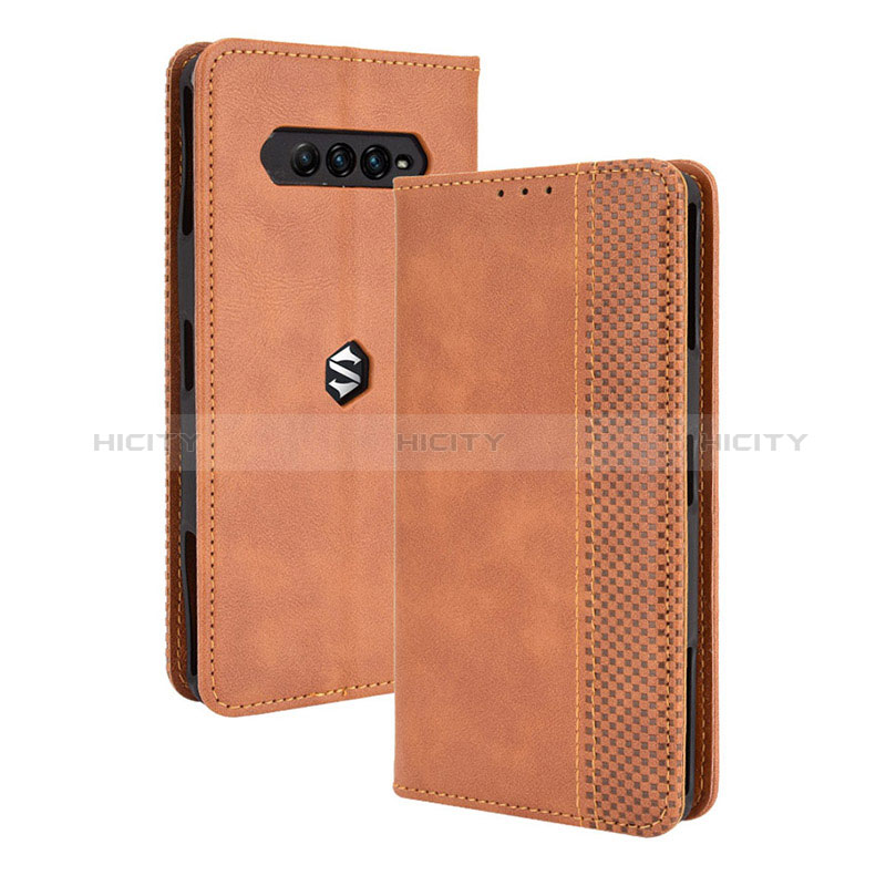 Coque Portefeuille Livre Cuir Etui Clapet BY4 pour Xiaomi Black Shark 4 5G Marron Plus