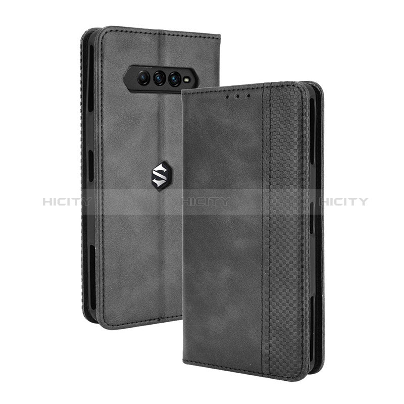 Coque Portefeuille Livre Cuir Etui Clapet BY4 pour Xiaomi Black Shark 4 5G Noir Plus