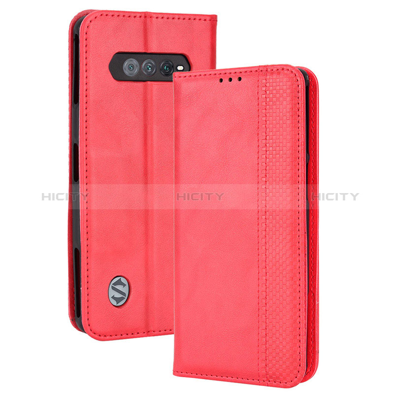 Coque Portefeuille Livre Cuir Etui Clapet BY4 pour Xiaomi Black Shark 4S Pro 5G Rouge Plus