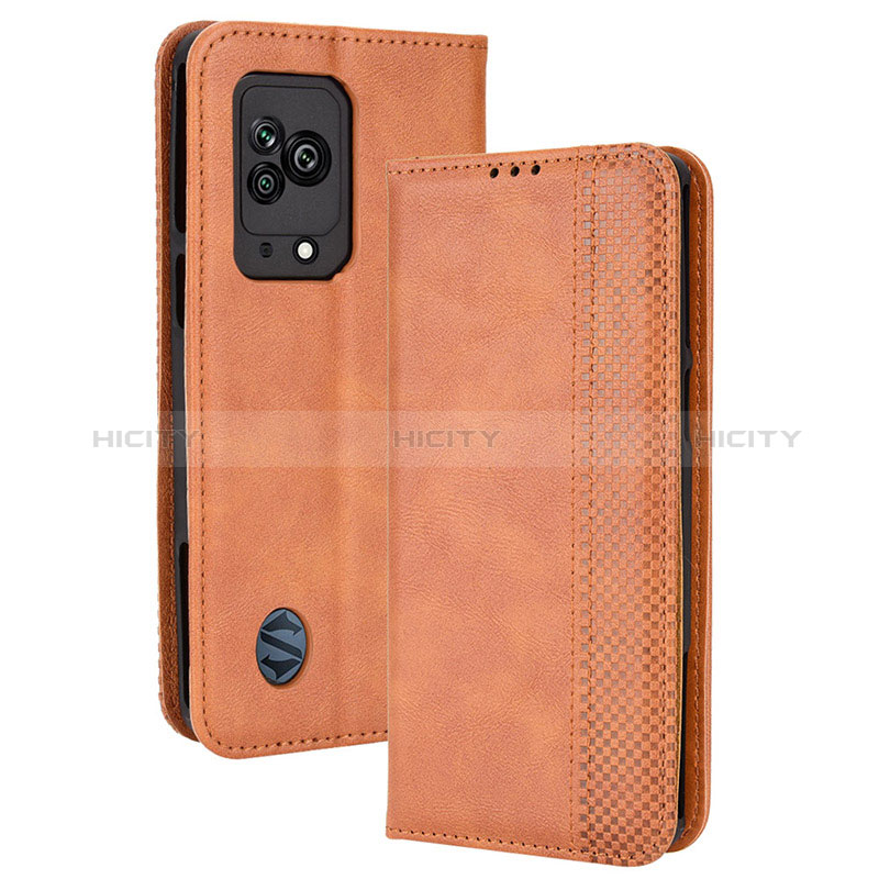 Coque Portefeuille Livre Cuir Etui Clapet BY4 pour Xiaomi Black Shark 5 5G Marron Plus