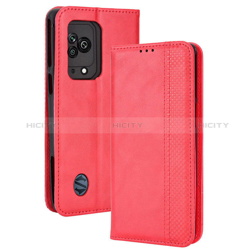 Coque Portefeuille Livre Cuir Etui Clapet BY4 pour Xiaomi Black Shark 5 5G Rouge Plus