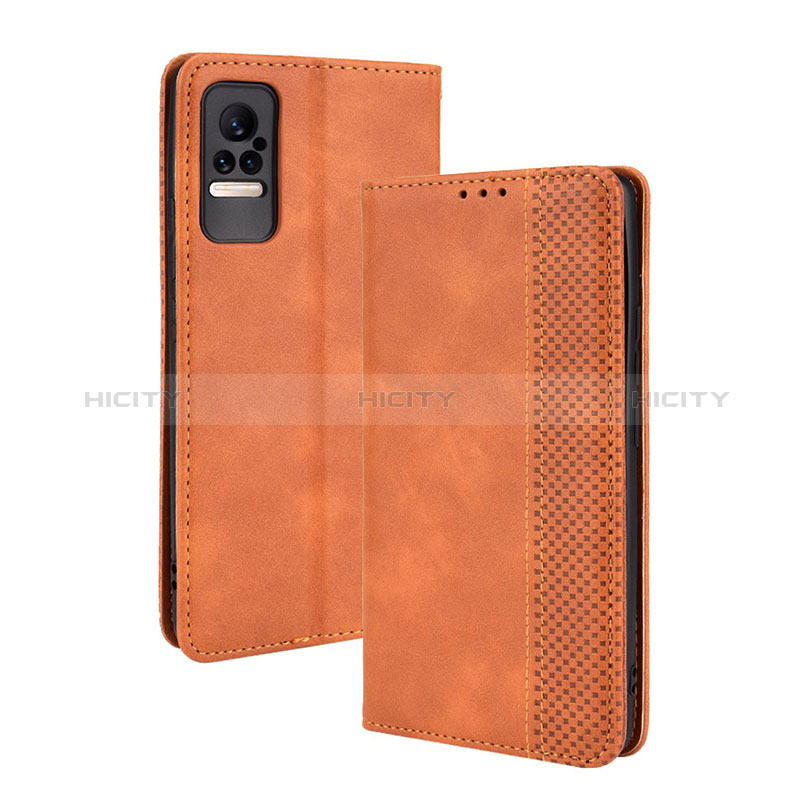 Coque Portefeuille Livre Cuir Etui Clapet BY4 pour Xiaomi Civi 1S 5G Marron Plus