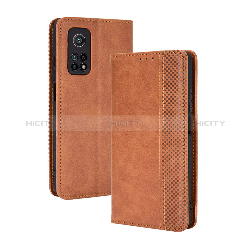 Coque Portefeuille Livre Cuir Etui Clapet BY4 pour Xiaomi Mi 10T 5G Marron Plus