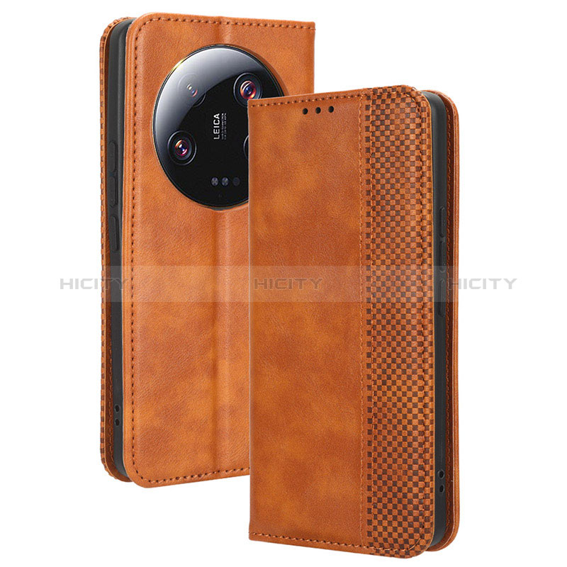 Coque Portefeuille Livre Cuir Etui Clapet BY4 pour Xiaomi Mi 13 Ultra 5G Marron Plus