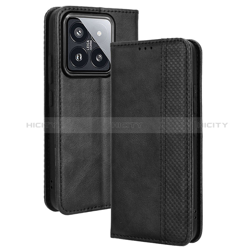 Coque Portefeuille Livre Cuir Etui Clapet BY4 pour Xiaomi Mi 14 5G Noir Plus