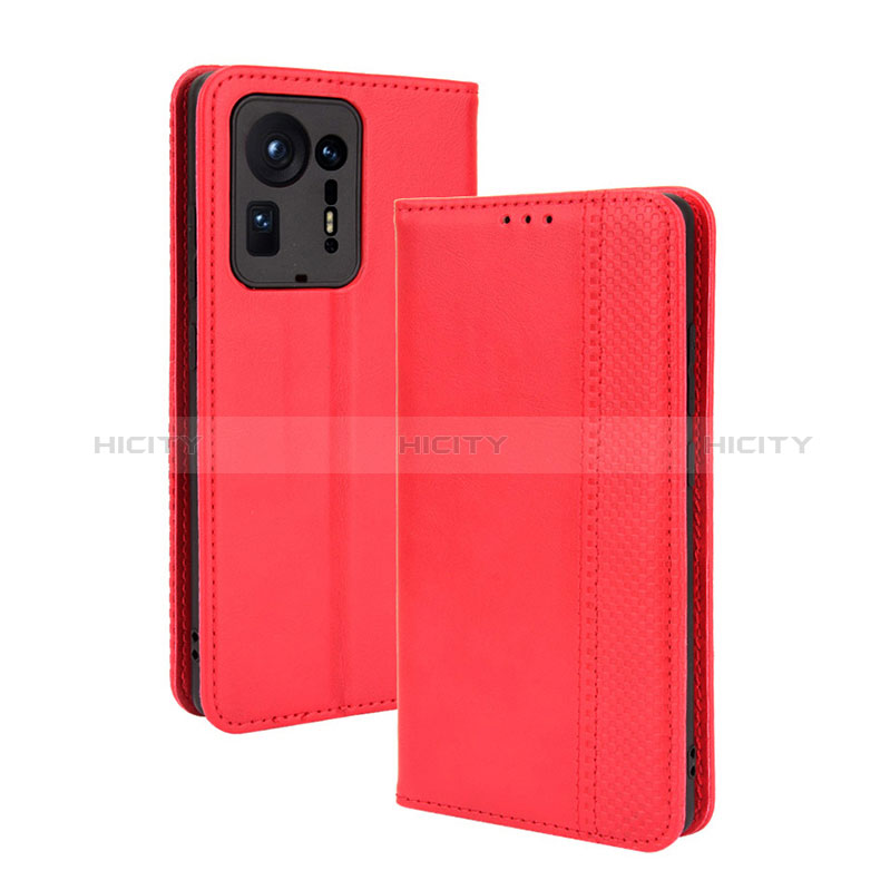 Coque Portefeuille Livre Cuir Etui Clapet BY4 pour Xiaomi Mi Mix 4 5G Rouge Plus