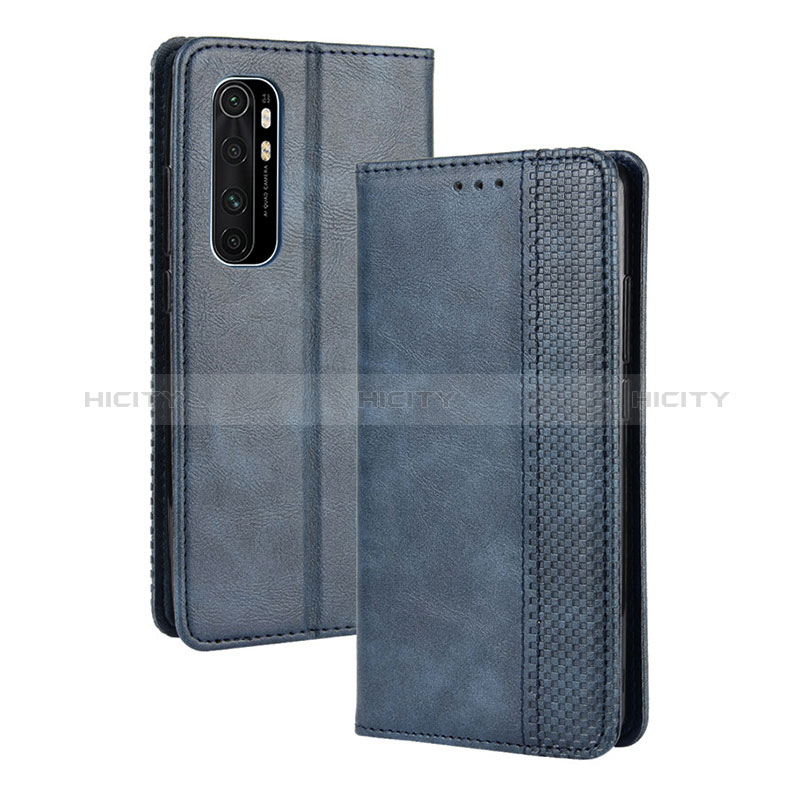 Coque Portefeuille Livre Cuir Etui Clapet BY4 pour Xiaomi Mi Note 10 Lite Bleu Plus