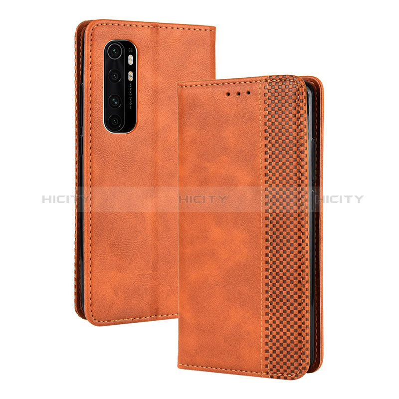 Coque Portefeuille Livre Cuir Etui Clapet BY4 pour Xiaomi Mi Note 10 Lite Marron Plus