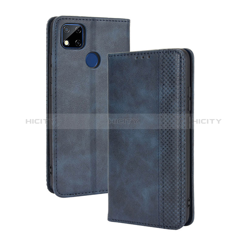 Coque Portefeuille Livre Cuir Etui Clapet BY4 pour Xiaomi POCO C3 Bleu Plus