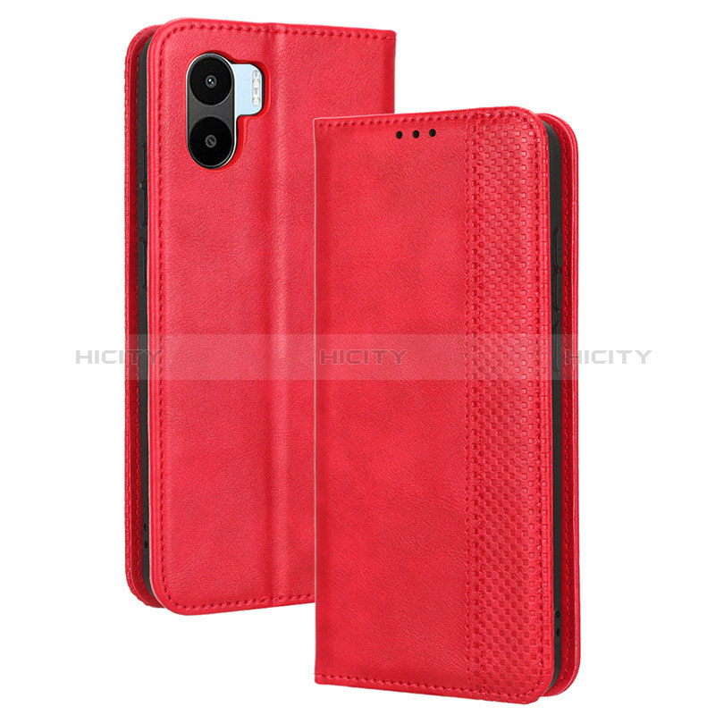 Coque Portefeuille Livre Cuir Etui Clapet BY4 pour Xiaomi Poco C51 Rouge Plus