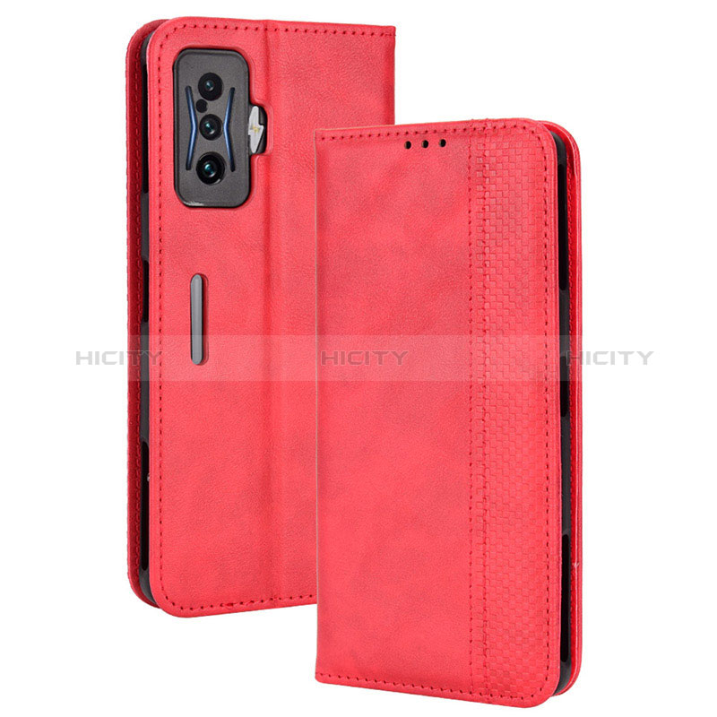 Coque Portefeuille Livre Cuir Etui Clapet BY4 pour Xiaomi Poco F4 GT 5G Rouge Plus