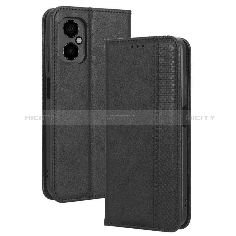 Coque Portefeuille Livre Cuir Etui Clapet BY4 pour Xiaomi Poco M4 5G Noir Plus