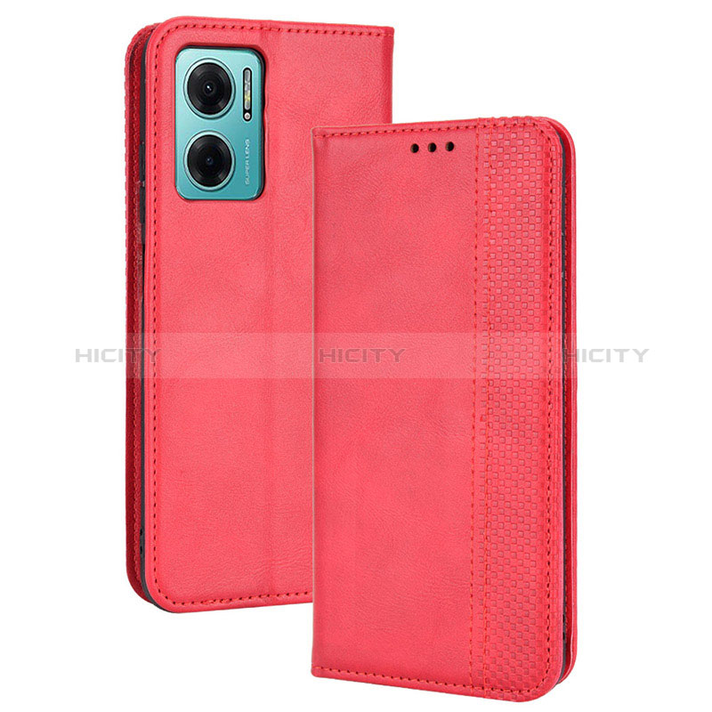 Coque Portefeuille Livre Cuir Etui Clapet BY4 pour Xiaomi Redmi 10 5G Rouge Plus