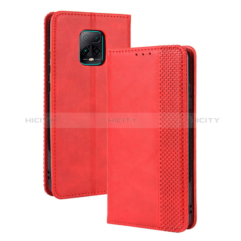 Coque Portefeuille Livre Cuir Etui Clapet BY4 pour Xiaomi Redmi 10X 5G Rouge Plus