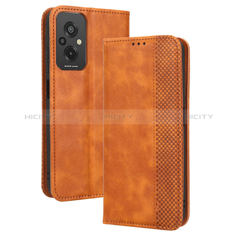 Coque Portefeuille Livre Cuir Etui Clapet BY4 pour Xiaomi Redmi 11 Prime 4G Marron Plus