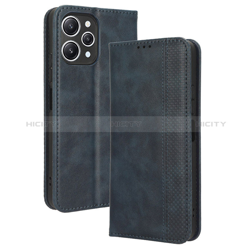 Coque Portefeuille Livre Cuir Etui Clapet BY4 pour Xiaomi Redmi 12 4G Bleu Plus