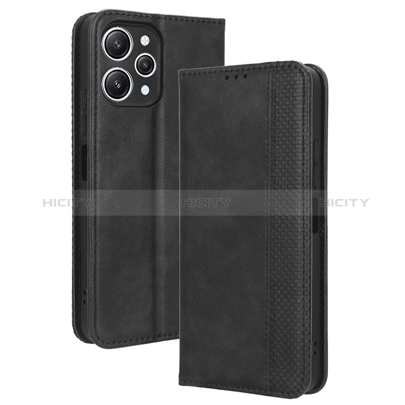 Coque Portefeuille Livre Cuir Etui Clapet BY4 pour Xiaomi Redmi 12 4G Noir Plus