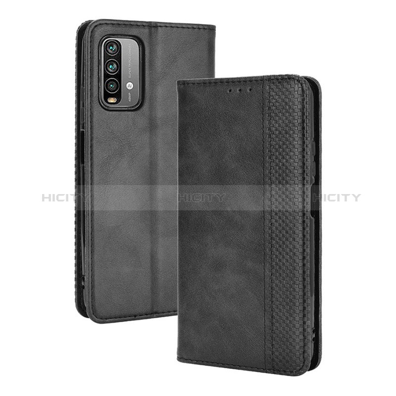 Coque Portefeuille Livre Cuir Etui Clapet BY4 pour Xiaomi Redmi 9 Power Noir Plus