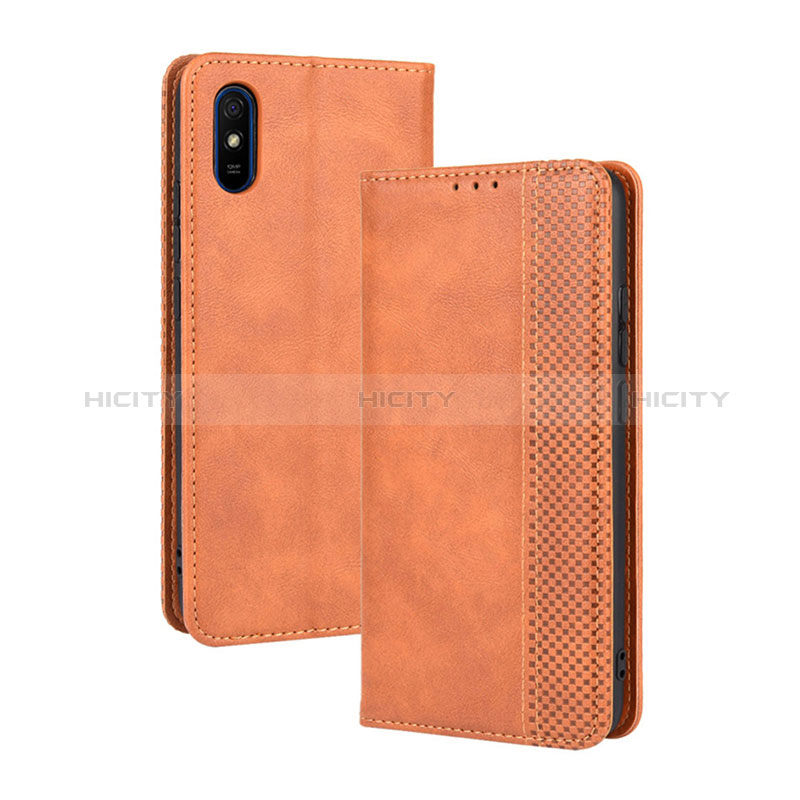 Coque Portefeuille Livre Cuir Etui Clapet BY4 pour Xiaomi Redmi 9i Marron Plus