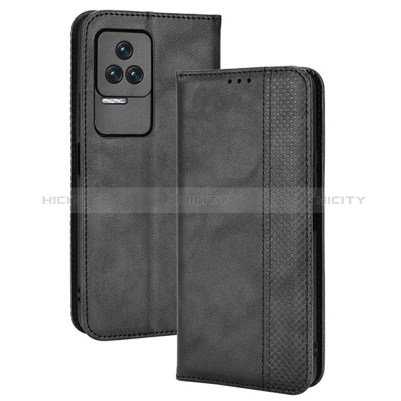 Coque Portefeuille Livre Cuir Etui Clapet BY4 pour Xiaomi Redmi K40S 5G Noir Plus