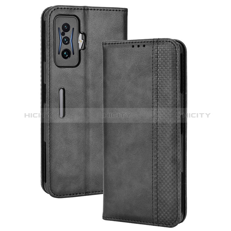 Coque Portefeuille Livre Cuir Etui Clapet BY4 pour Xiaomi Redmi K50 Gaming AMG F1 5G Noir Plus