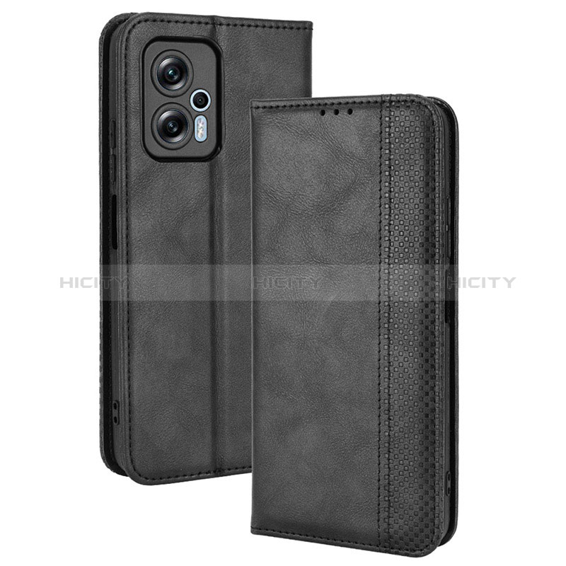 Coque Portefeuille Livre Cuir Etui Clapet BY4 pour Xiaomi Redmi K50i 5G Noir Plus