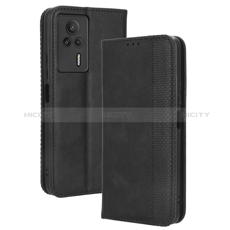 Coque Portefeuille Livre Cuir Etui Clapet BY4 pour Xiaomi Redmi K60E 5G Noir Plus