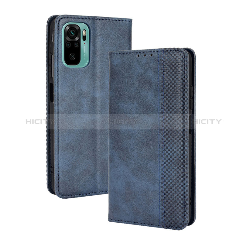 Coque Portefeuille Livre Cuir Etui Clapet BY4 pour Xiaomi Redmi Note 10S 4G Bleu Plus