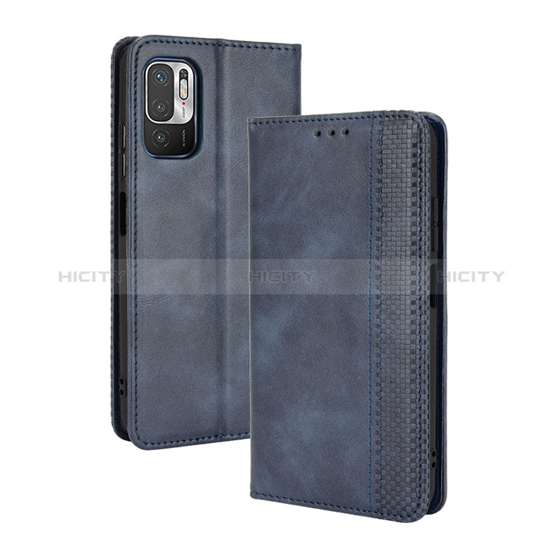 Coque Portefeuille Livre Cuir Etui Clapet BY4 pour Xiaomi Redmi Note 10T 5G Bleu Plus