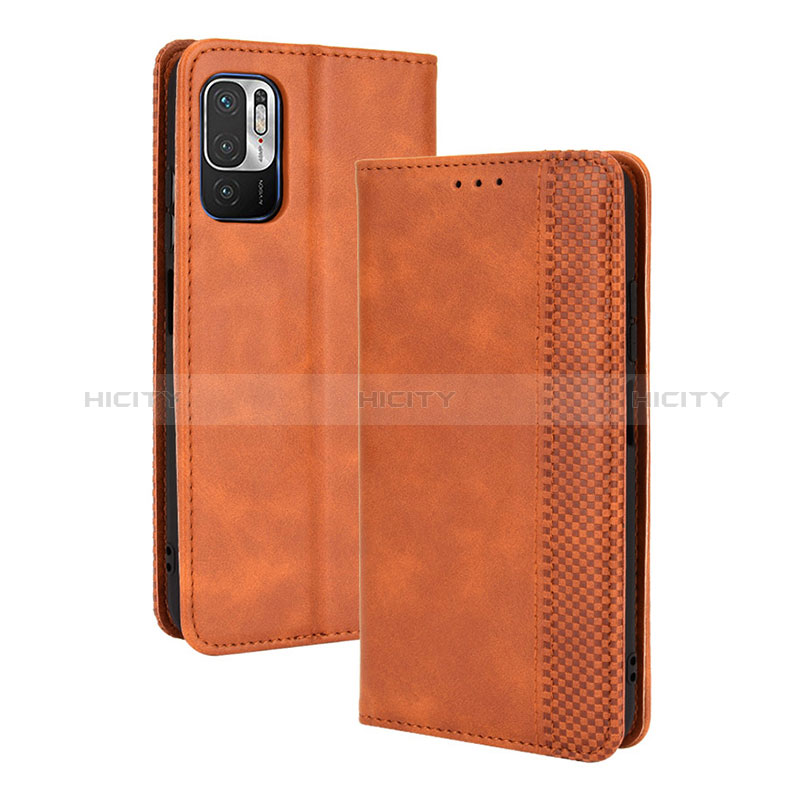 Coque Portefeuille Livre Cuir Etui Clapet BY4 pour Xiaomi Redmi Note 10T 5G Marron Plus