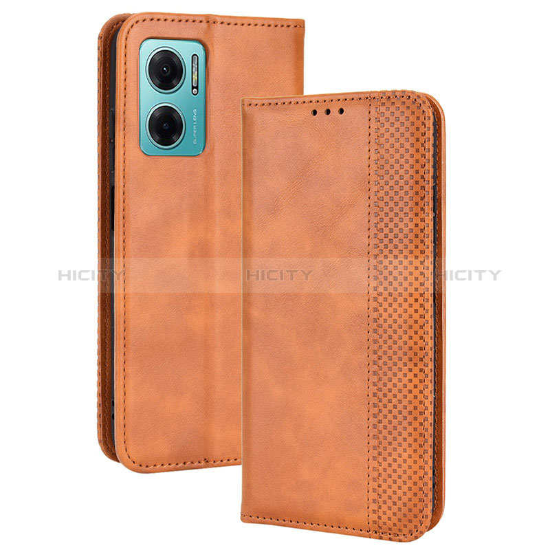 Coque Portefeuille Livre Cuir Etui Clapet BY4 pour Xiaomi Redmi Note 11E 5G Marron Plus