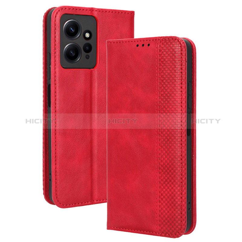 Coque Portefeuille Livre Cuir Etui Clapet BY4 pour Xiaomi Redmi Note 12 4G Rouge Plus