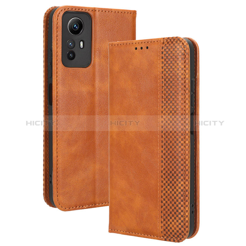 Coque Portefeuille Livre Cuir Etui Clapet BY4 pour Xiaomi Redmi Note 12S Marron Plus