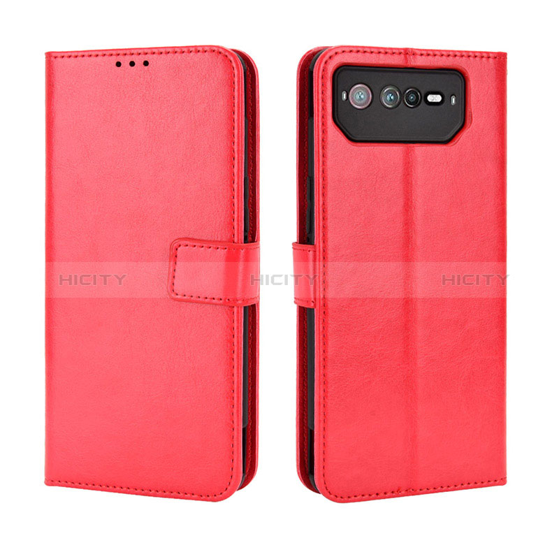 Coque Portefeuille Livre Cuir Etui Clapet BY5 pour Asus ROG Phone 6 Pro Rouge Plus