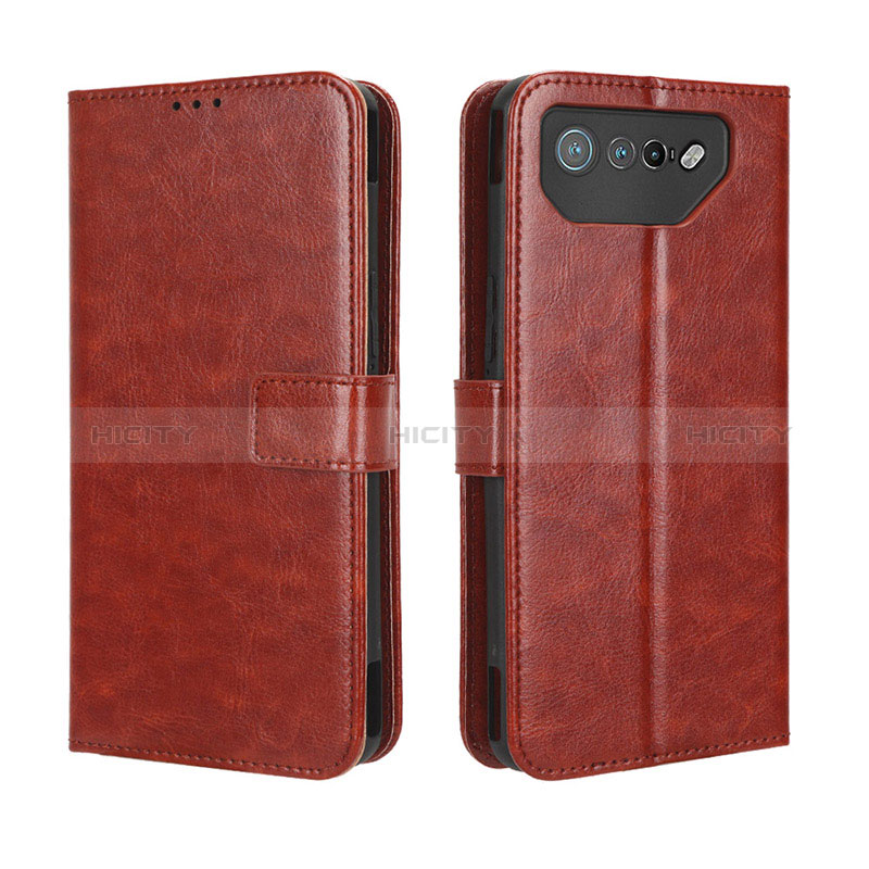 Coque Portefeuille Livre Cuir Etui Clapet BY5 pour Asus ROG Phone 7 Pro Marron Plus