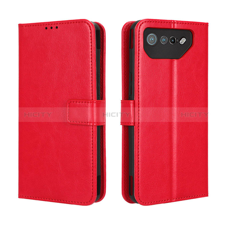 Coque Portefeuille Livre Cuir Etui Clapet BY5 pour Asus ROG Phone 7 Pro Rouge Plus