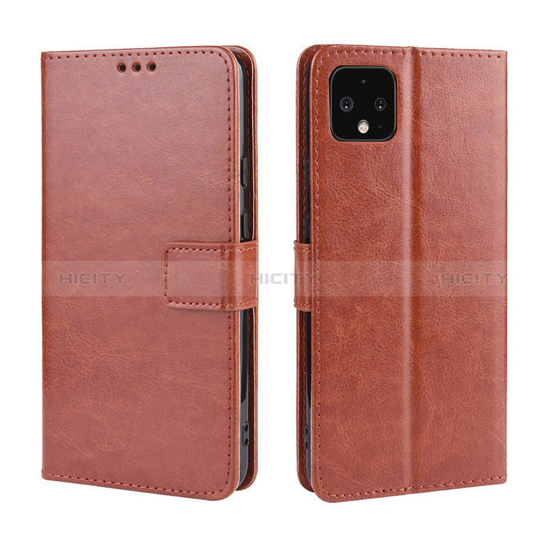 Coque Portefeuille Livre Cuir Etui Clapet BY5 pour Google Pixel 4 Marron Plus