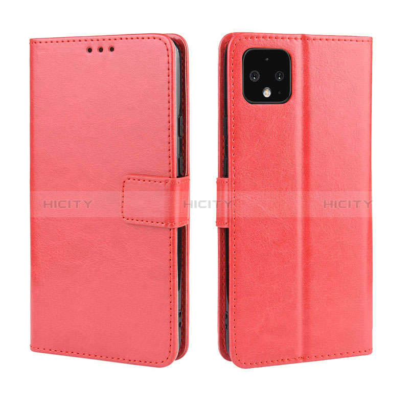 Coque Portefeuille Livre Cuir Etui Clapet BY5 pour Google Pixel 4 Rouge Plus