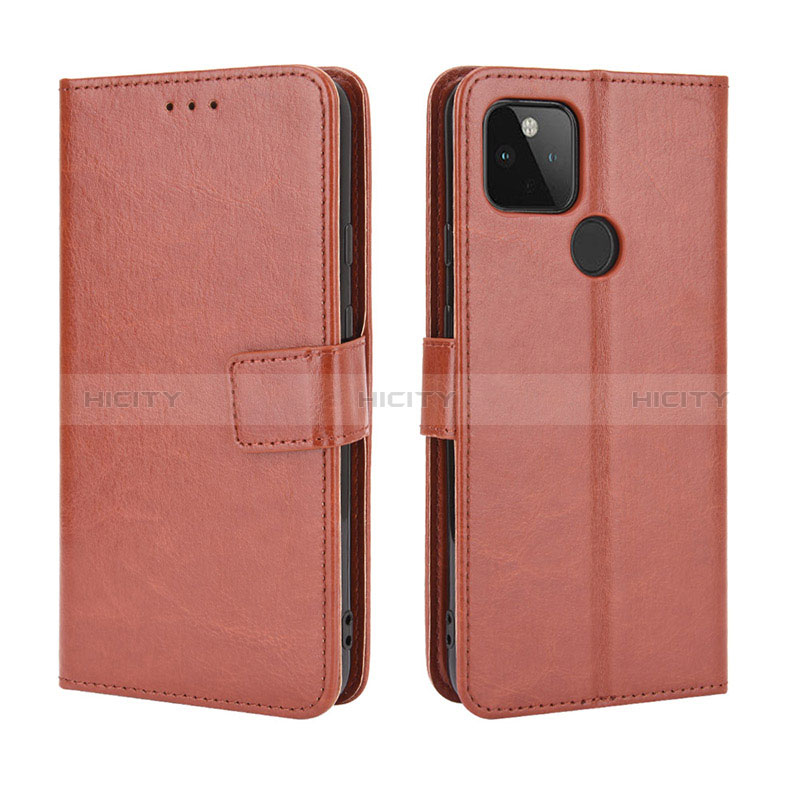 Coque Portefeuille Livre Cuir Etui Clapet BY5 pour Google Pixel 4a 5G Marron Plus